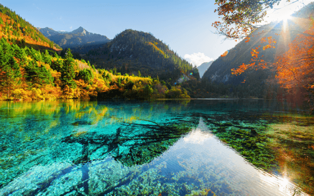 crystalline turquoise lake